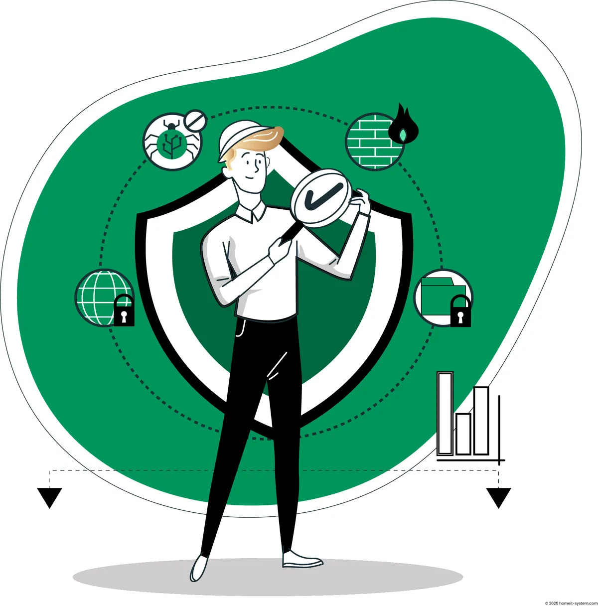 Illustration zur IT-Expertise  Kosteneffiziente und sichere IT-Infrastrukturlösungen mit Open-Source-Tools und professionellen Sicherheitsmaßnahmen