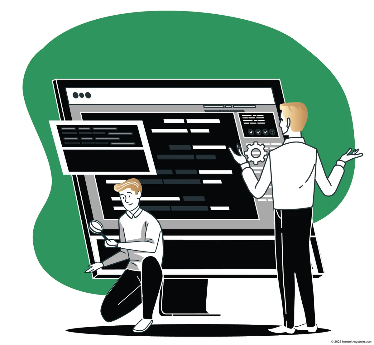 Illustration zum Selbstbetrieb  Eigenständige Verwaltung Ihrer Webseite